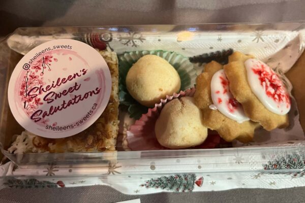 Cherry Blossoms and sugar cookies in a box