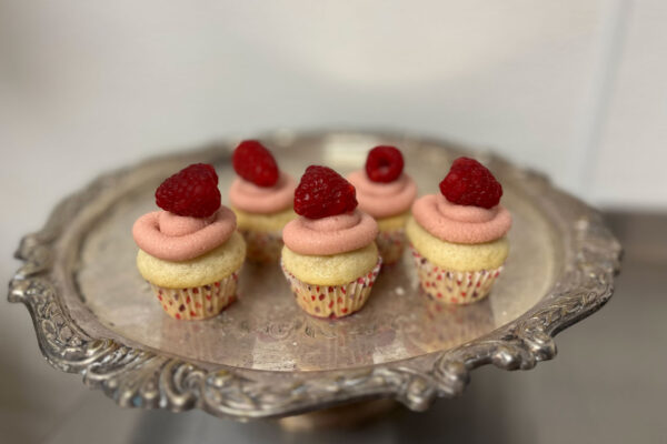 Vegan Vanilla Cupcakes with Raspberry Buttercream