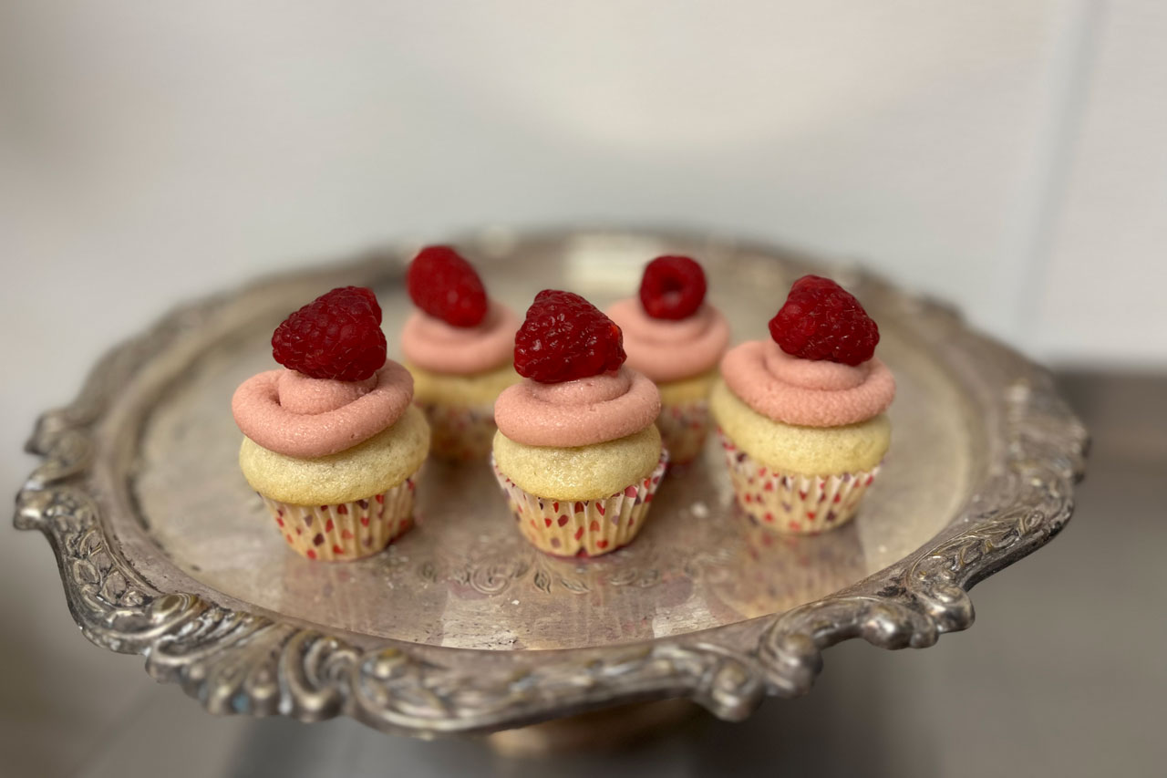 Vegan Vanilla Cupcakes with Raspberry Buttercream